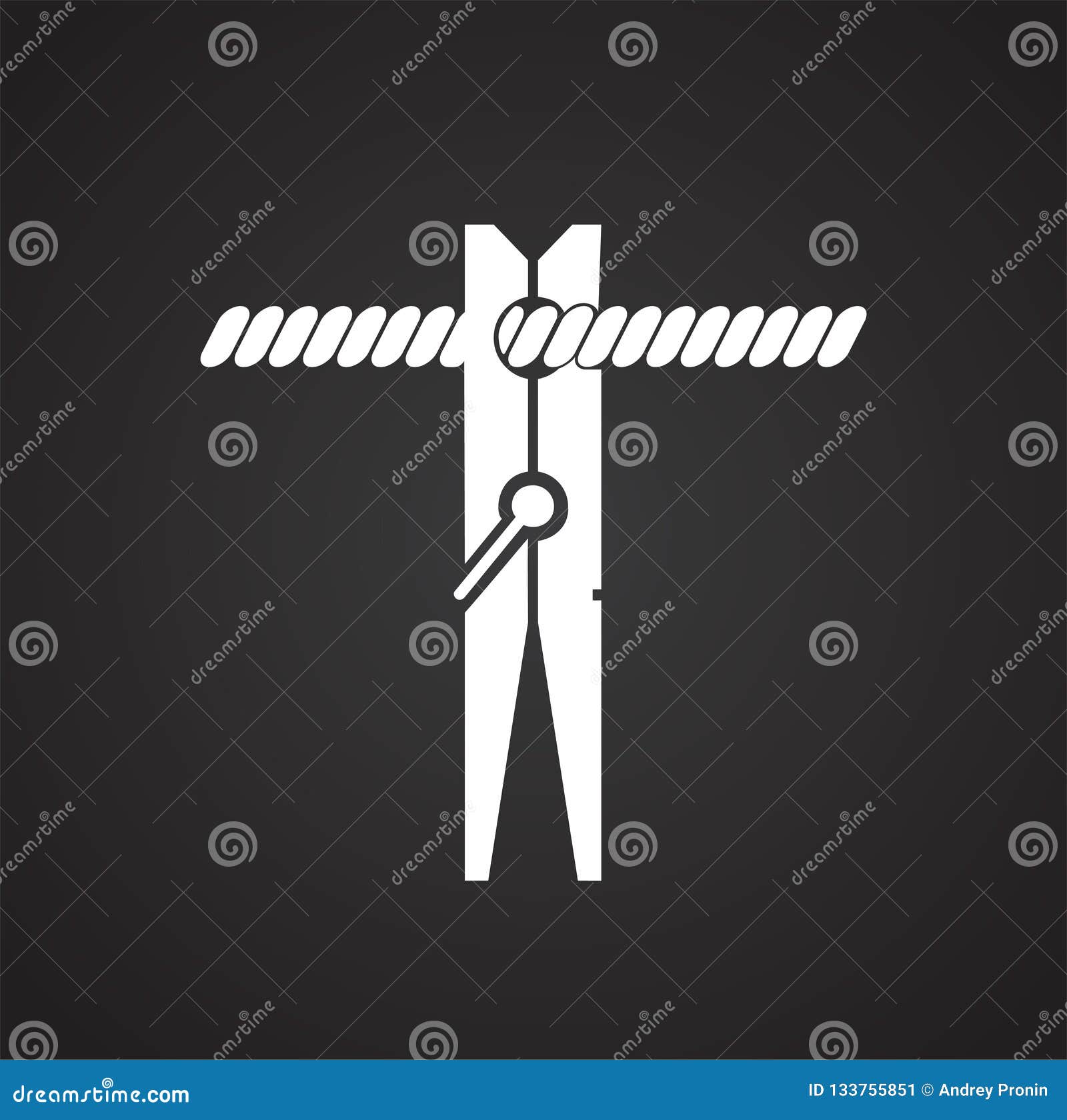 Clothing Clip on Rope Icon on White Background for Graphic and Web ...