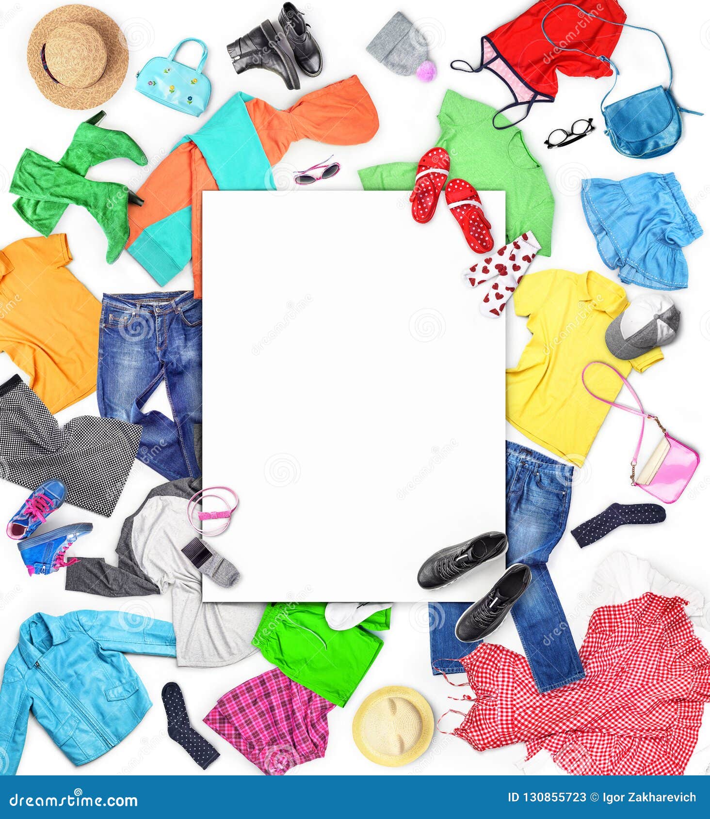 Clothing. Composition with Clothes for Men, Women and Children, Stock Image  - Image of design, color: 130855723