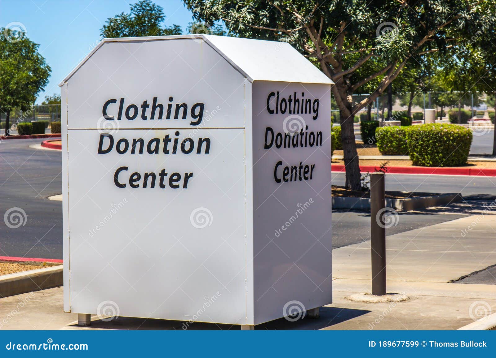 Clothing Donation Container in Parking Lot Stock Image Image of give