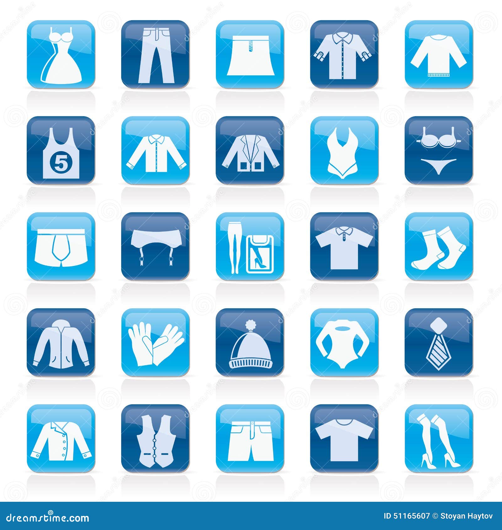 Clothing and Fashion Collection Icons Stock Vector - Illustration of ...