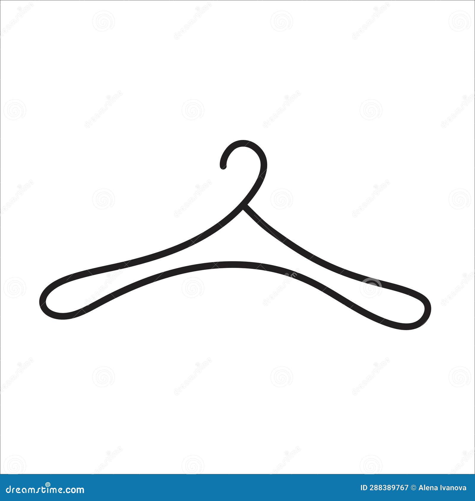 Clothing Hanger Vector Doodle Hand Drawn Illustration Isolated on White