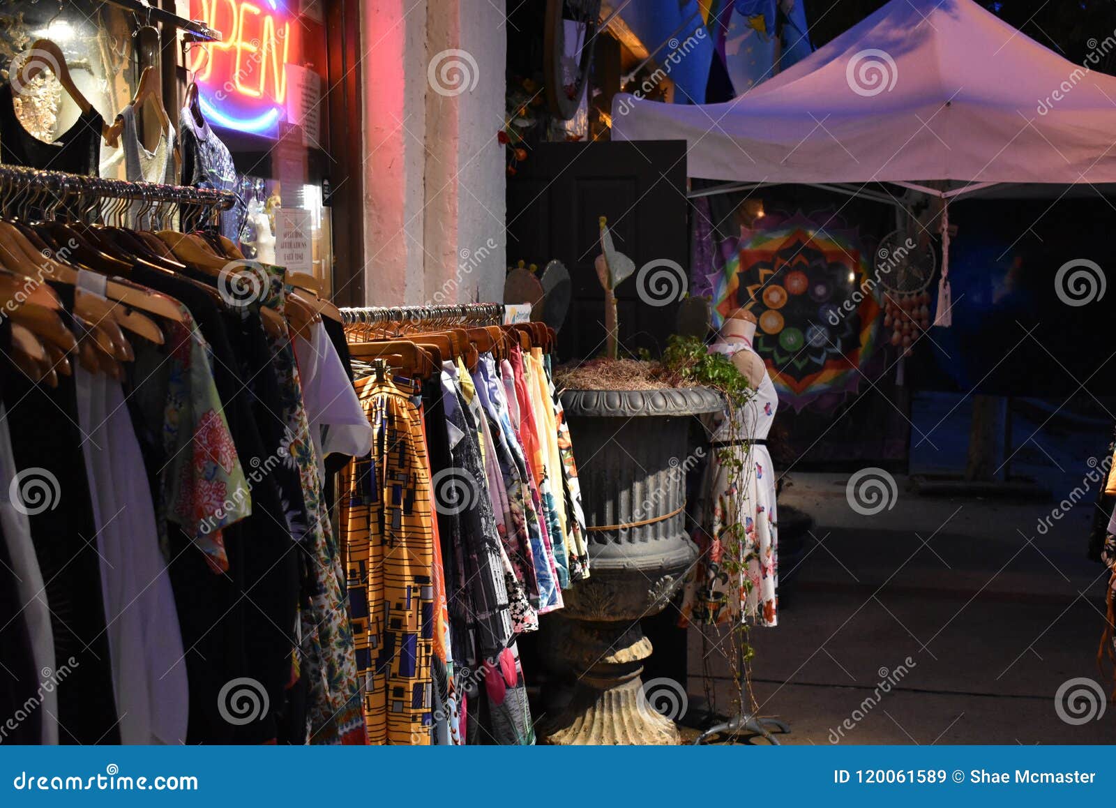 Clothing Hangs Outside of a Trendy Store Editorial Stock Image - Image ...