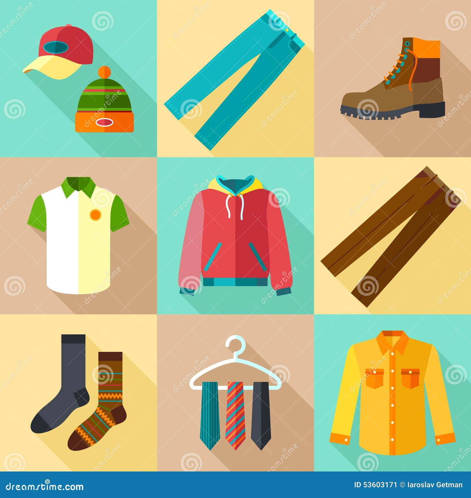 Clothing Icons Set stock vector. Illustration of supplies - 53603171