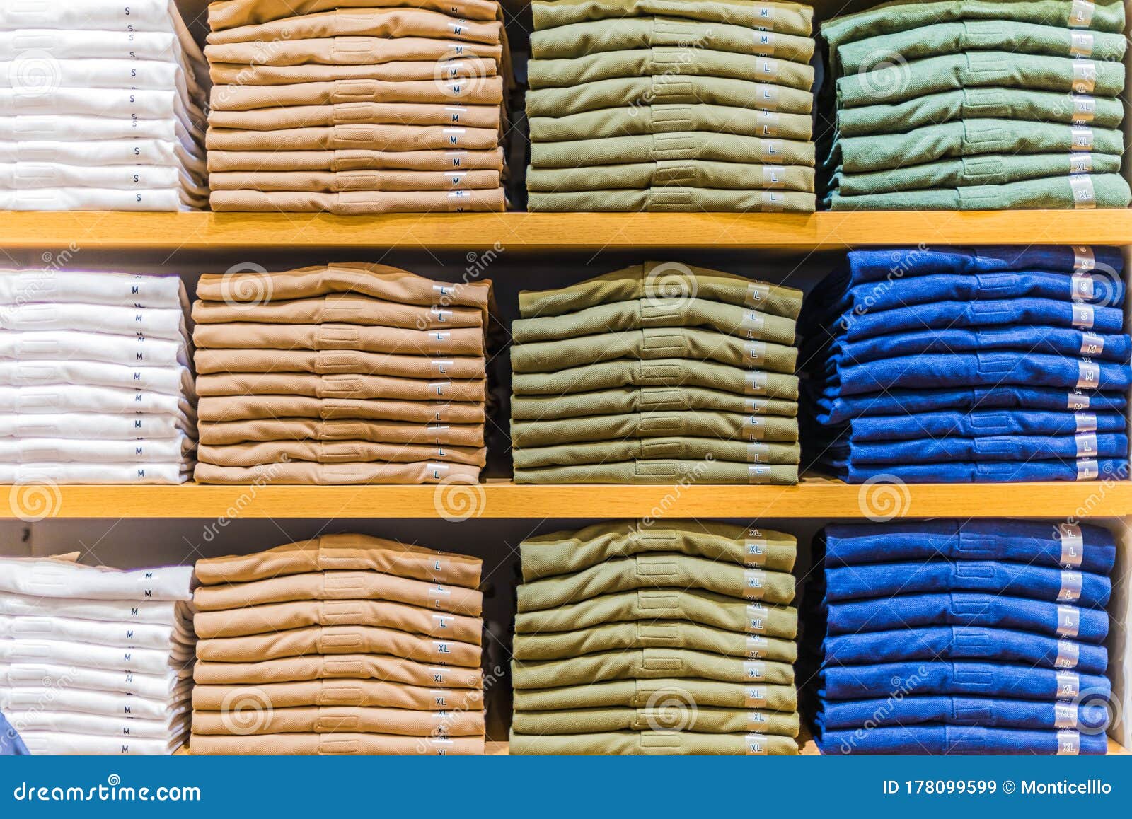 Clothing Products on the Shelf in a Clothing Store Stock Image - Image ...