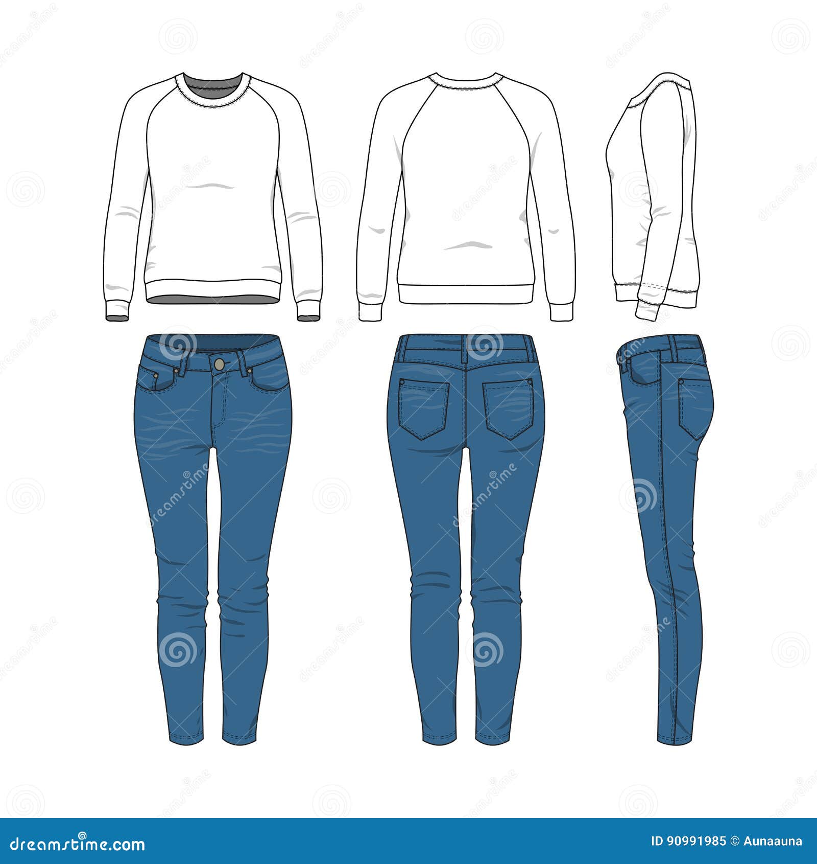 Women Jeans Styles Collection. Denim Fashion Female Pants. Trendy Models Of  Cotton Trousers For Modern Girl. Flat Vector Icons. Royalty Free SVG,  Cliparts, Vectors, and Stock Illustration. Image 85822433.