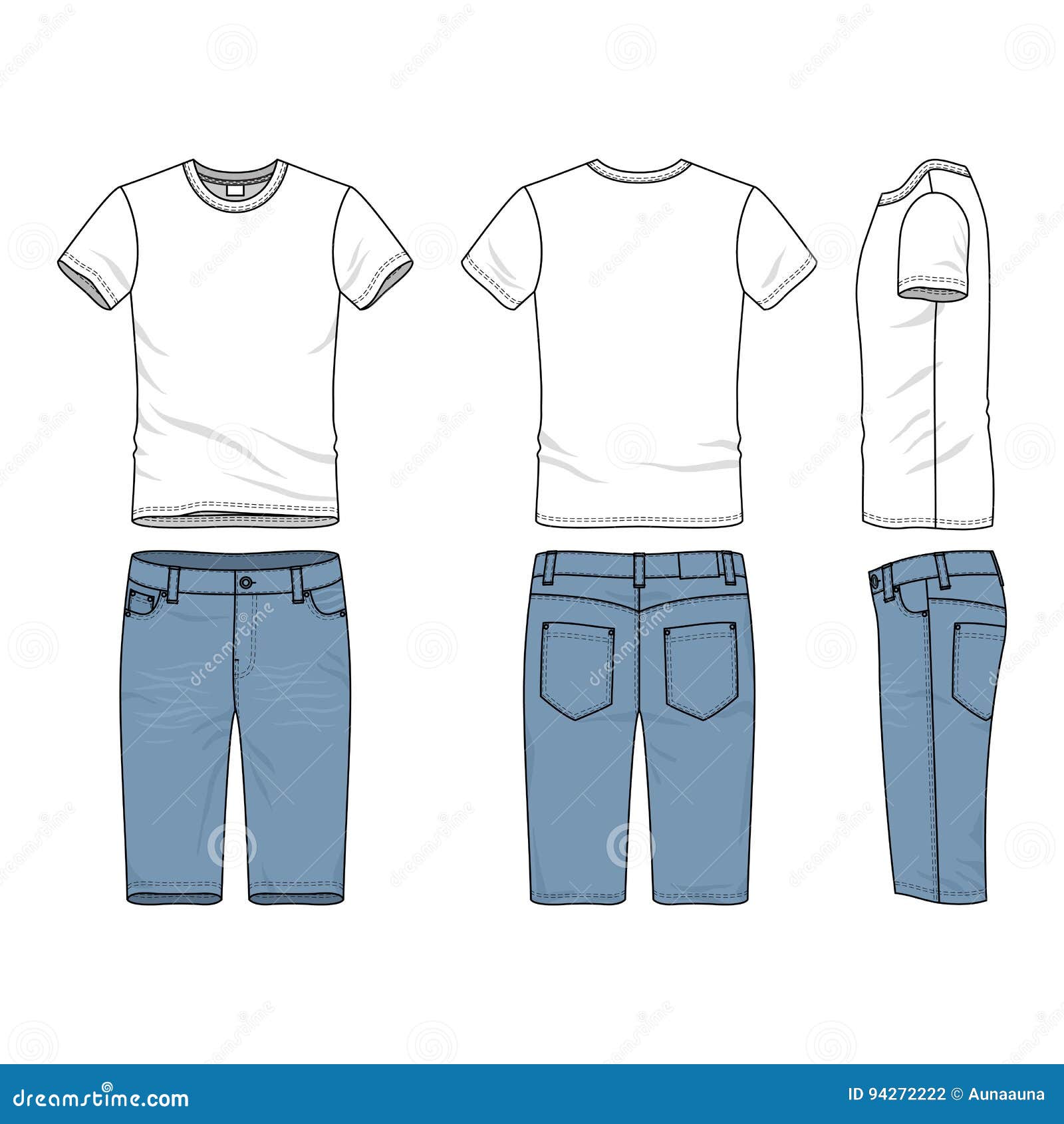 Clothing Set of T-shirt and Jeans. Stock Illustration - Illustration of ...