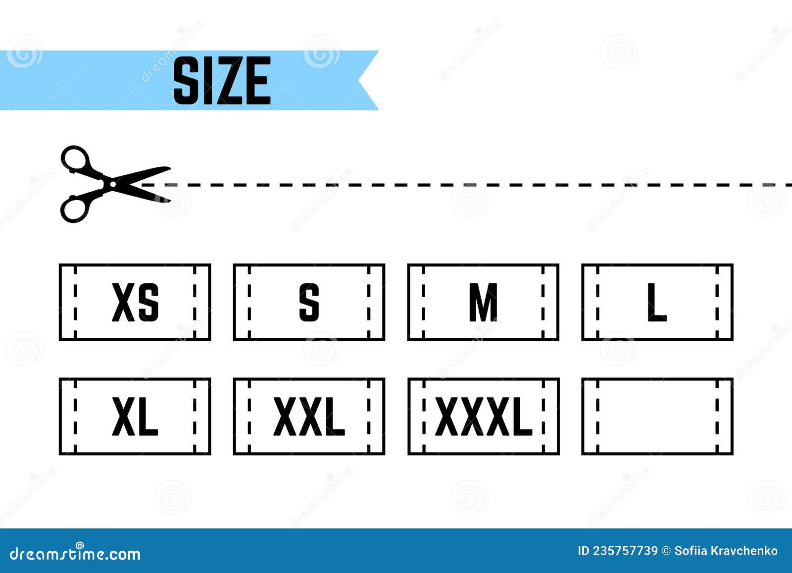 Premium Vector  Clothes sizes sign. xs s m l xl xxl.