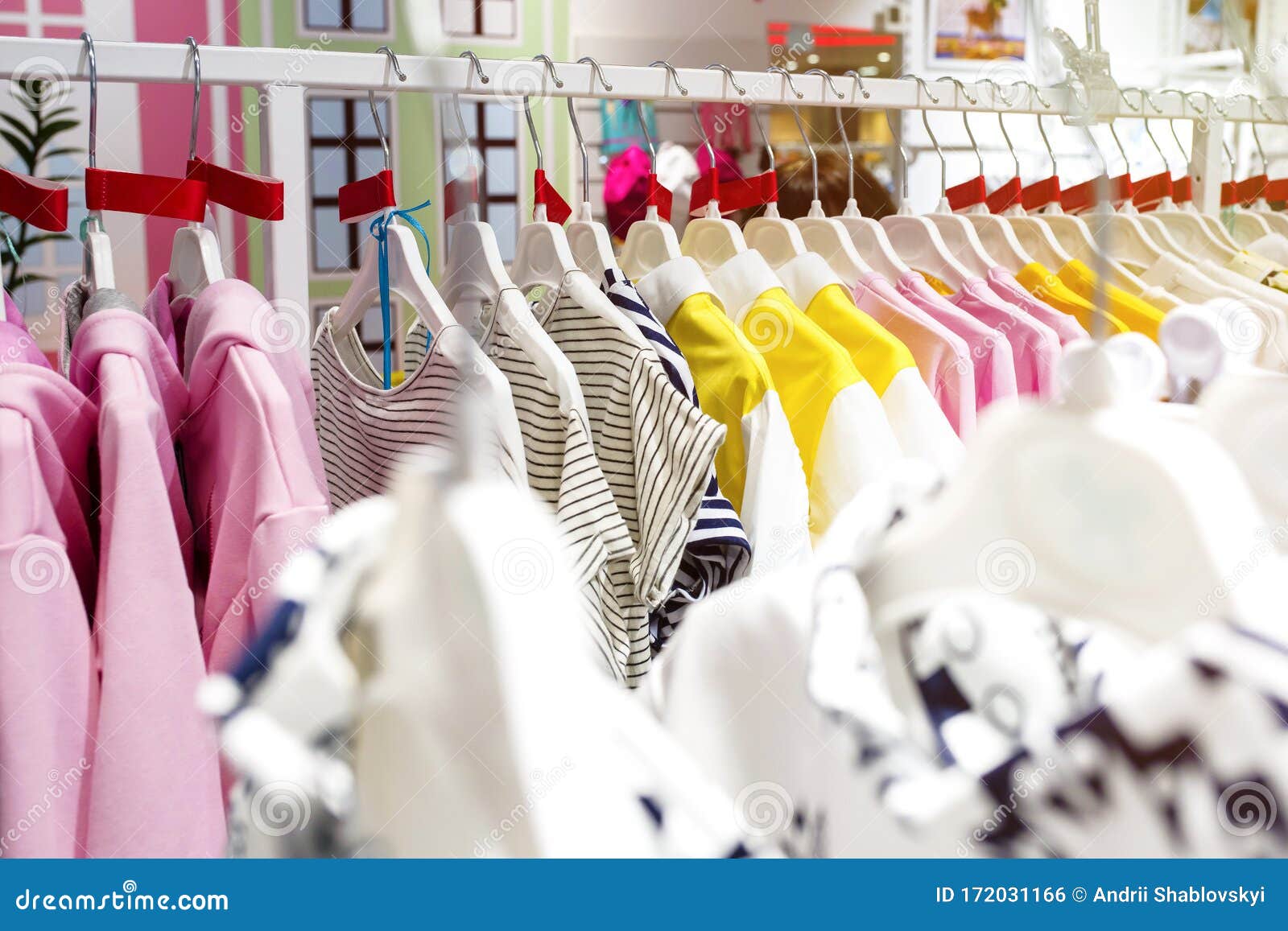 Clothing in the Store. Shopping, Shopping, Discounts Stock Photo