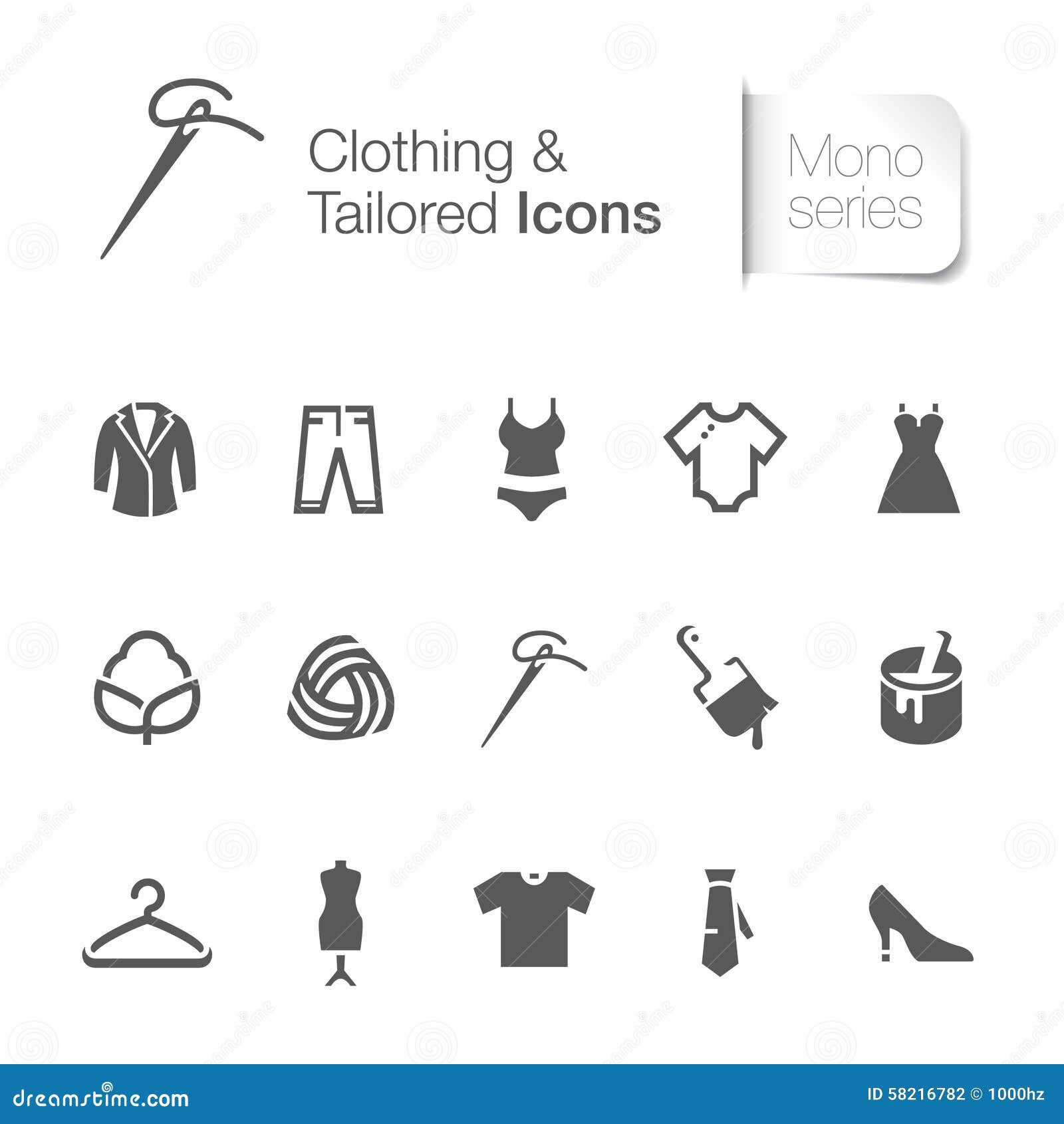 clothing & tailored related icons