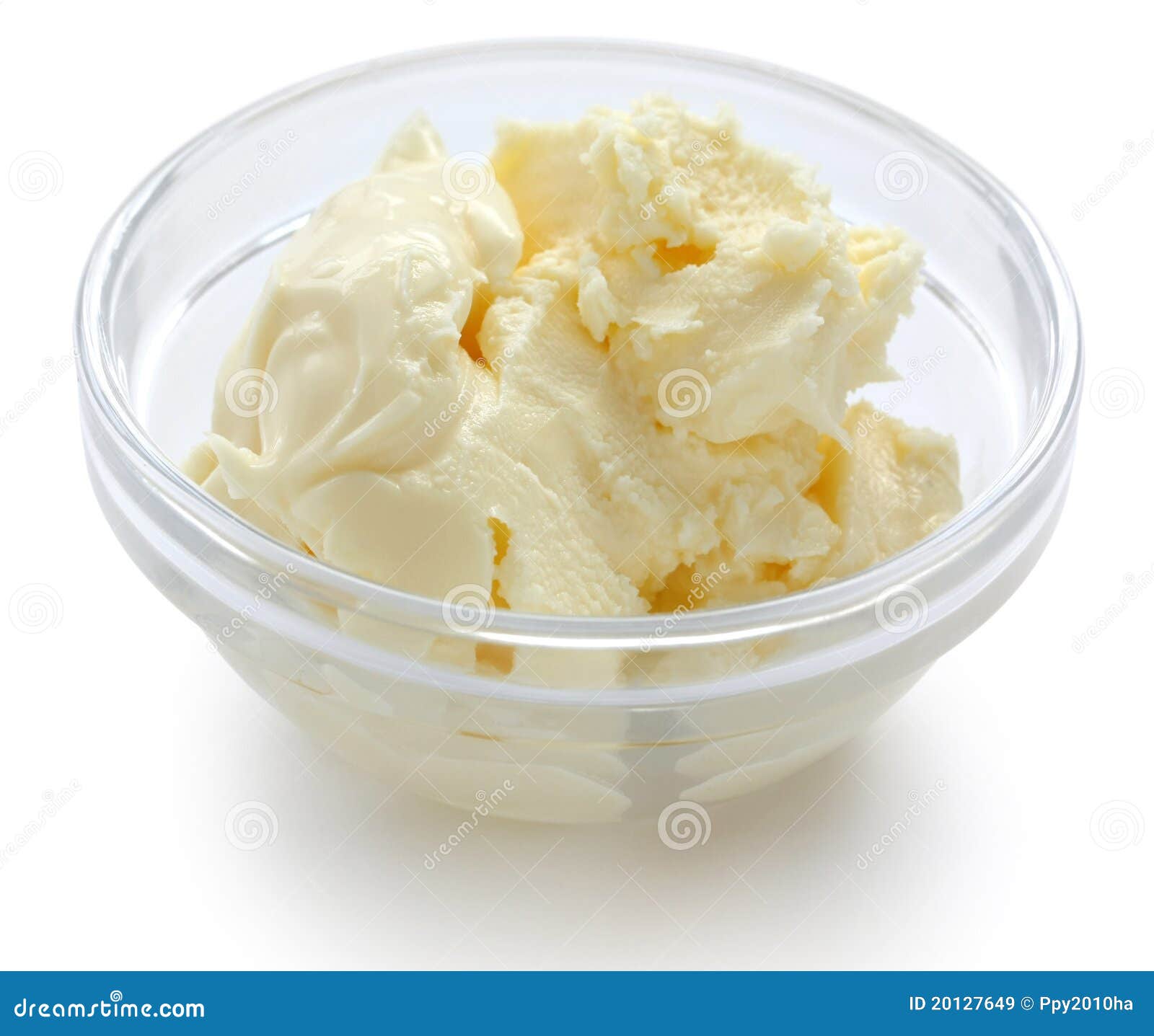 clotted cream in a glass bowl