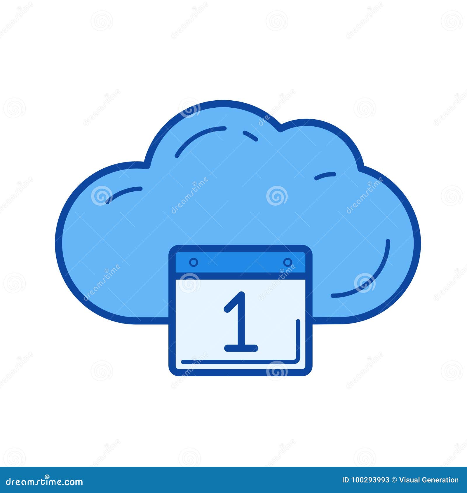 Cloud calendar line icon. stock vector. Illustration of flat 100293993