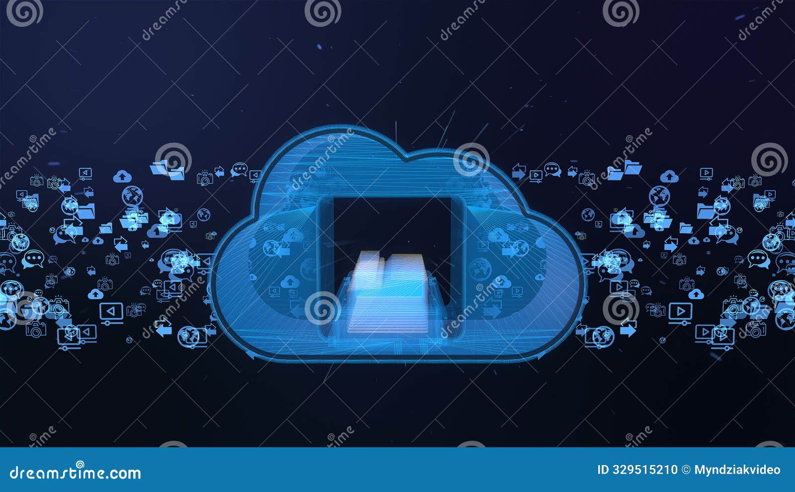 cloud computing and big data concept. digital data and futuristic information. storage big data backup  on