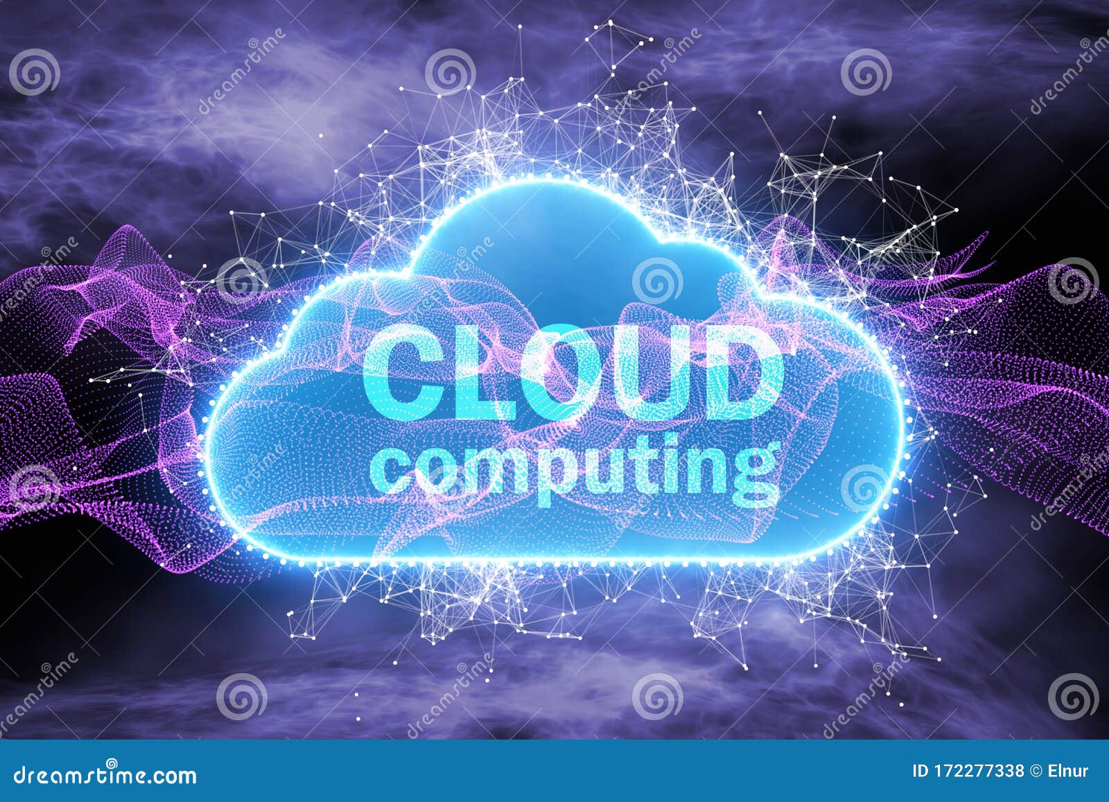 Cloud Computing Concept - 3d Rendering Stock Illustration