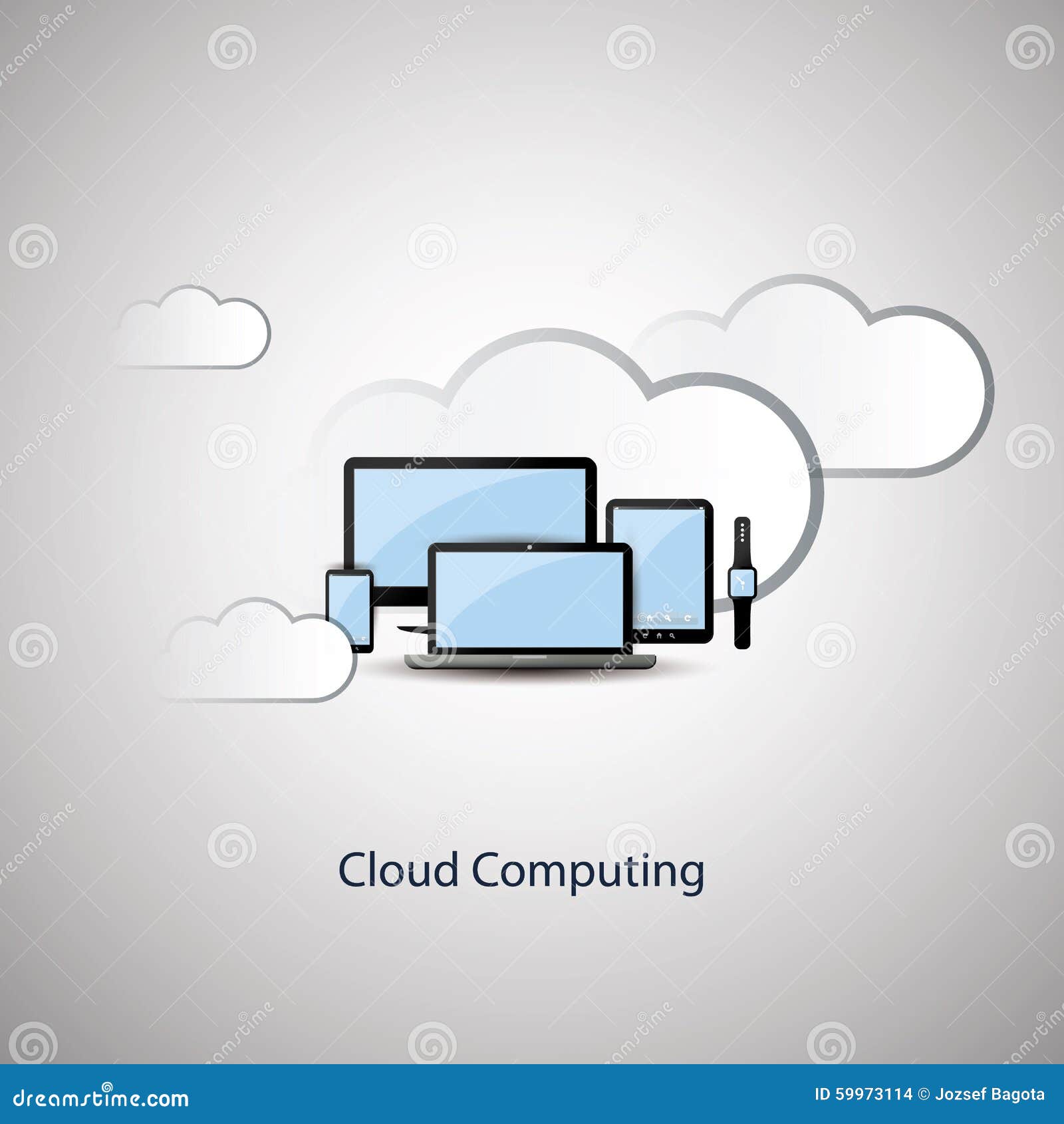 Cloud Computing Concept Design With Mobile Devices And Cloud Background Cloud Computing Concept Design With Mobile Devices And Cloud Background