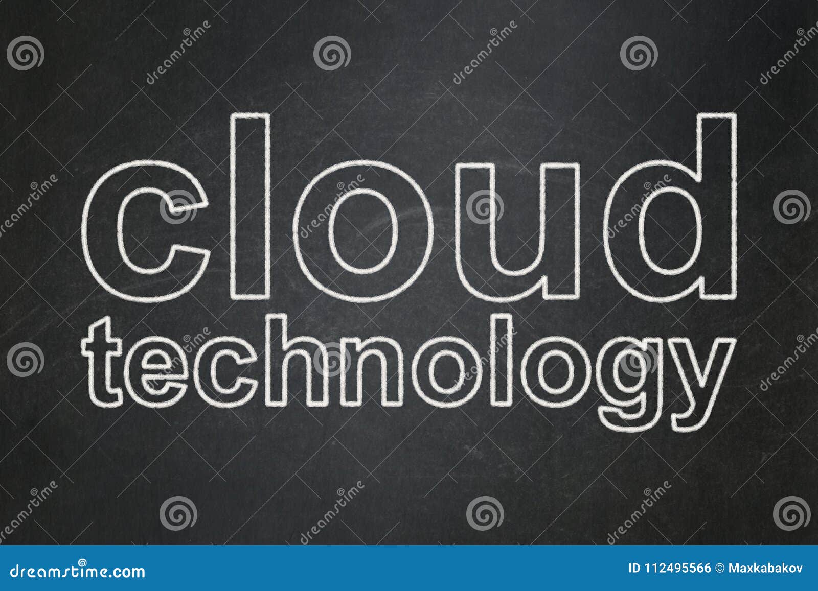 Cloud Computing Concept Cloud Technology on Chalkboard Background Stock Illustration