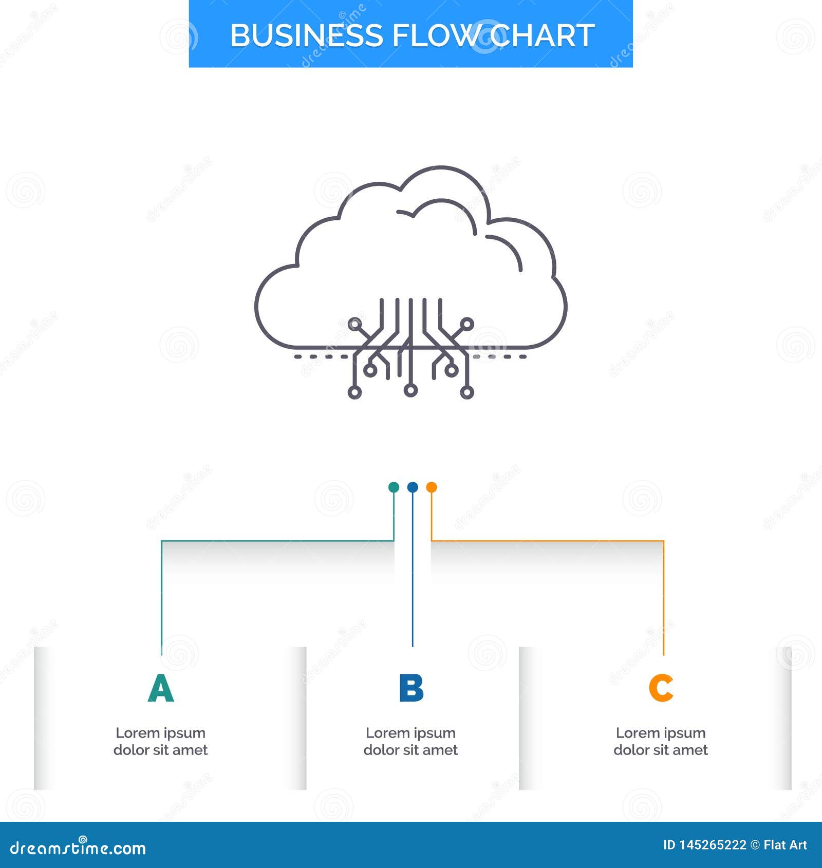 Cloud, Computing, Data, Hosting, Network Business Flow Chart Design ...