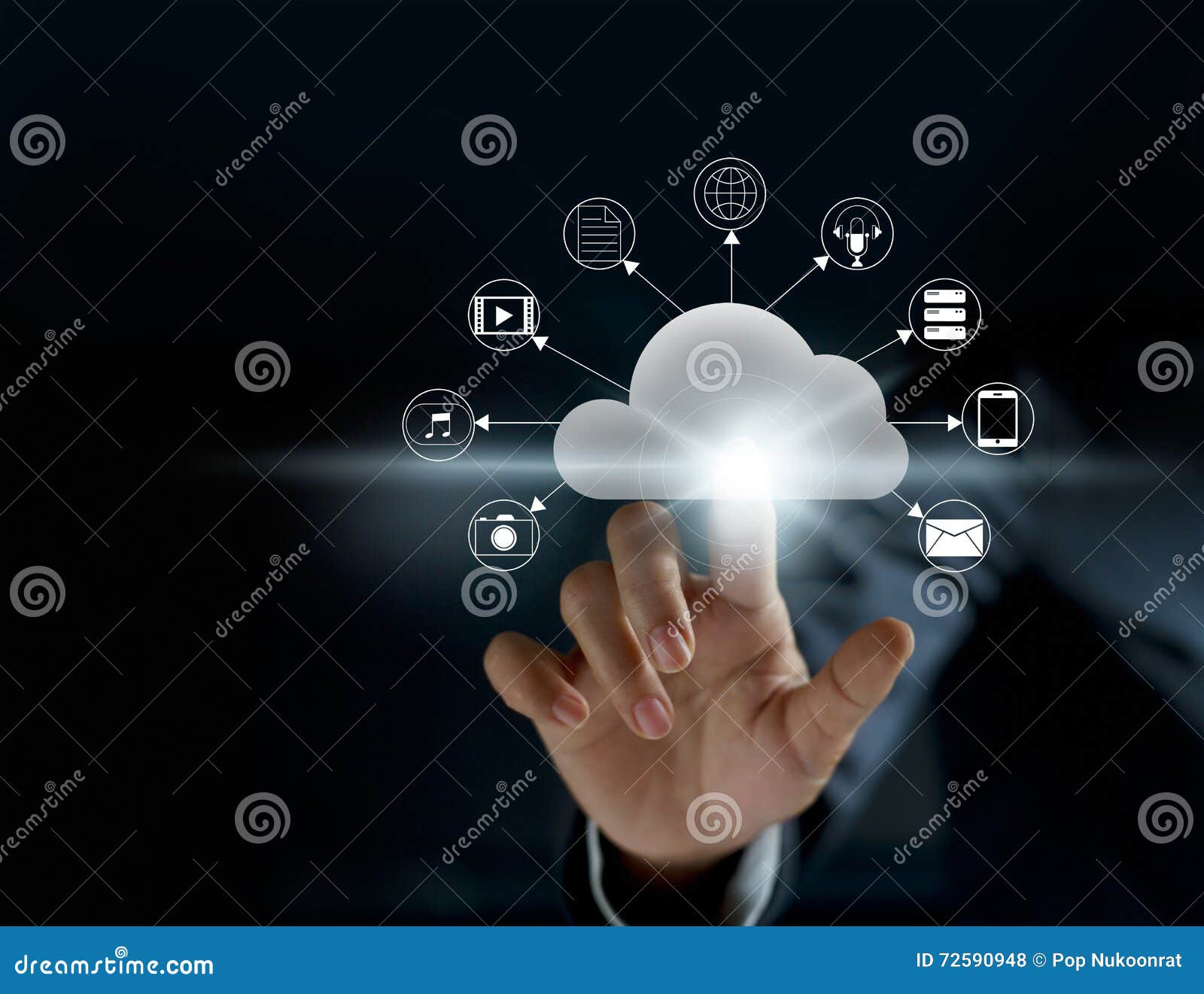 cloud computing, futuristic display technology connectivity