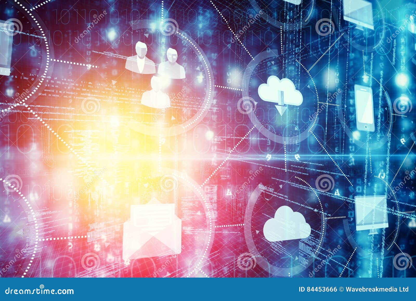 cloud computing and icons 3d