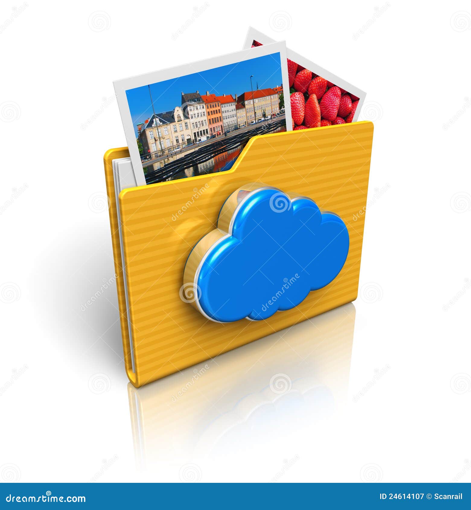 Cloud Computing and Media Storage Concept Stock Illustration