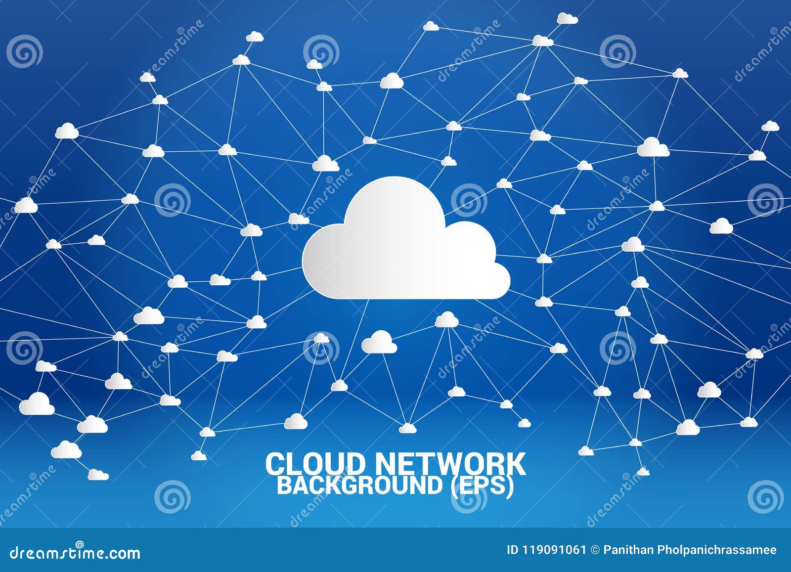 Cloud Computing Network Concept Polygon Dot Connected Line Concept of