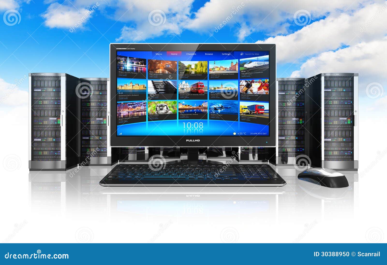 cloud computing and telecommunication concept