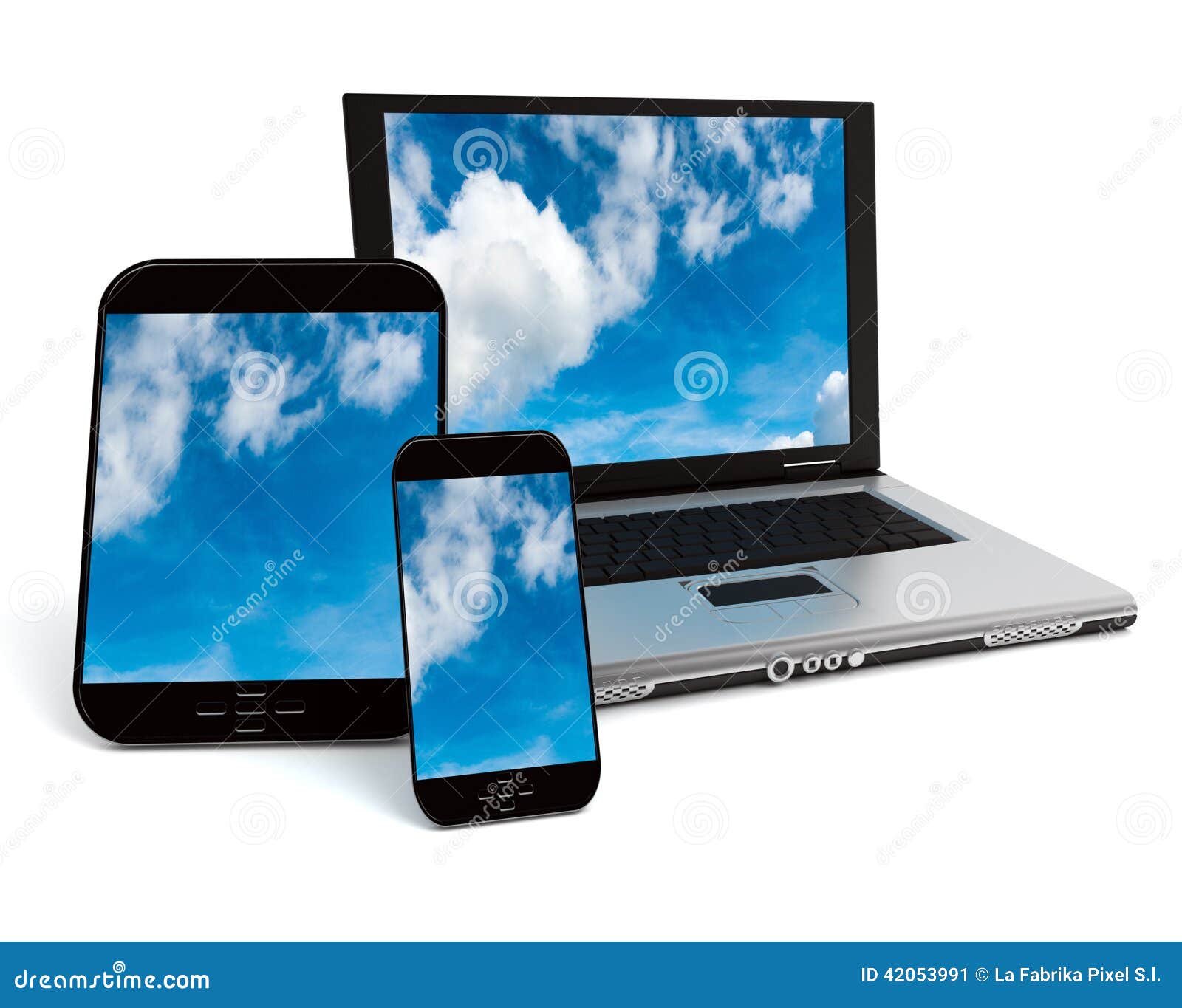 Cloud Connecting devices stock image. Image of notebook 42053991