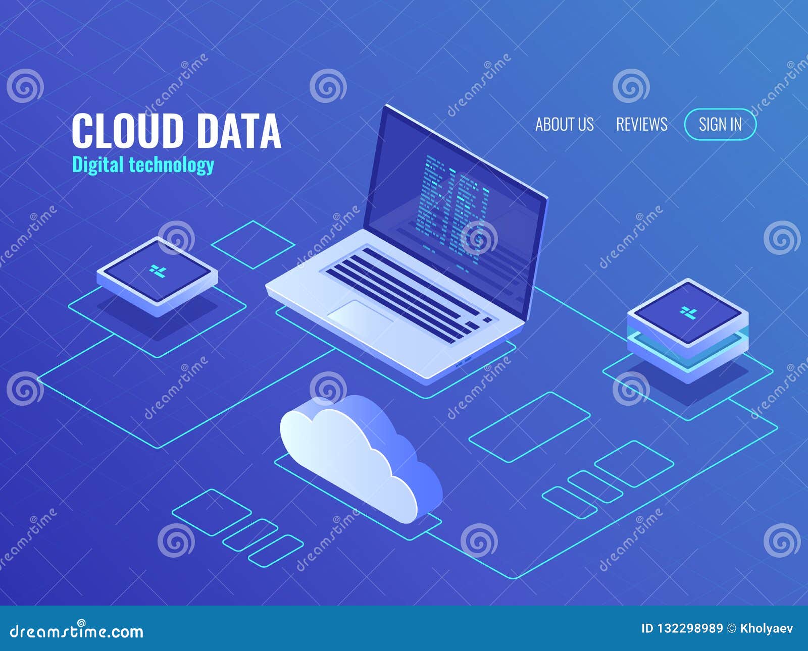 Cloud Data Storage Services Server Room Isometric Icon