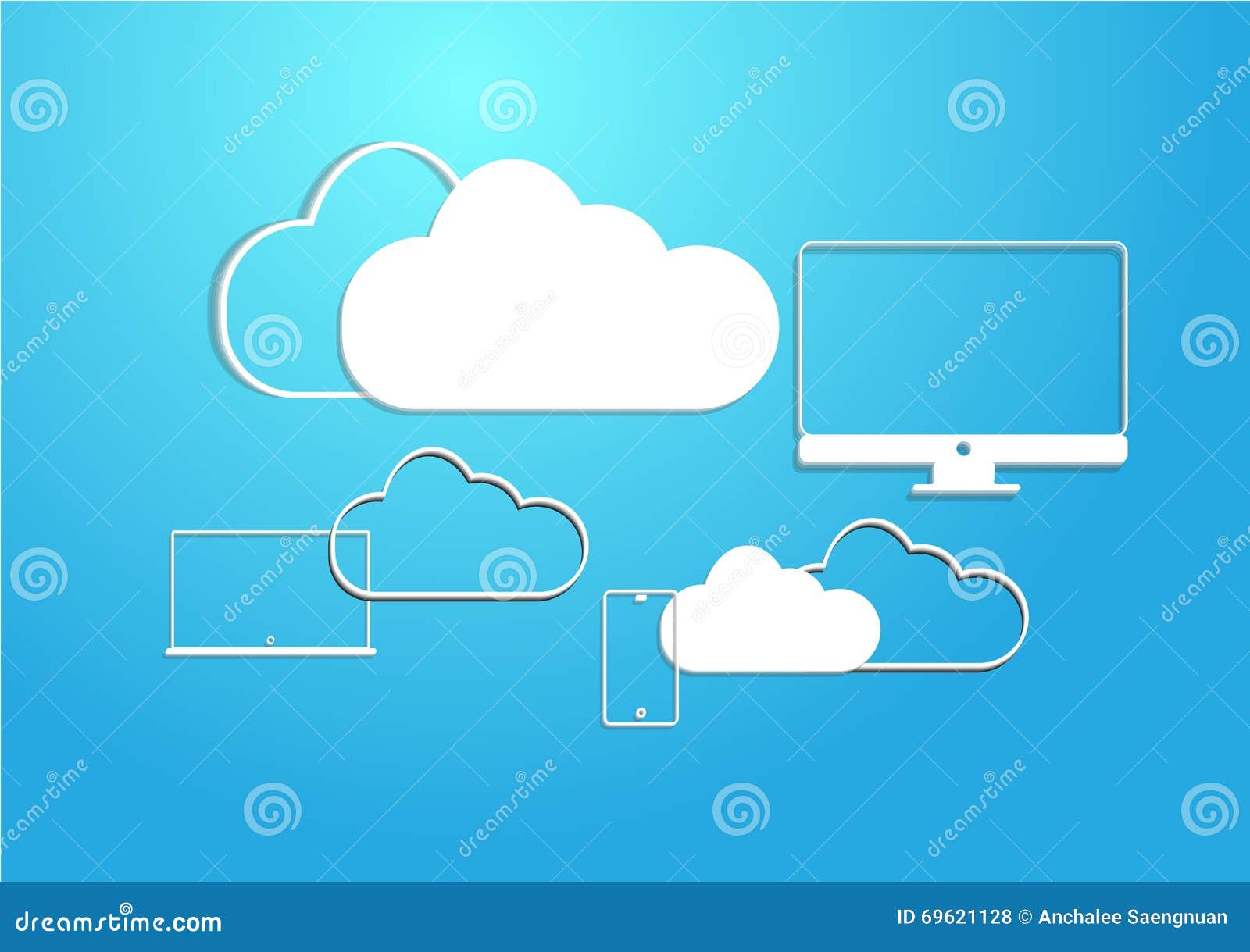 Cloud device on sky stock vector. Illustration of design 69621128