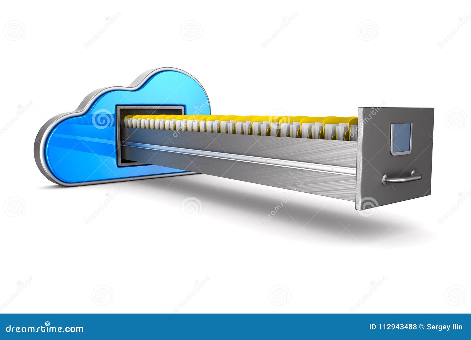 Cloud And Filing Cabinet On White Background Isolated 3d