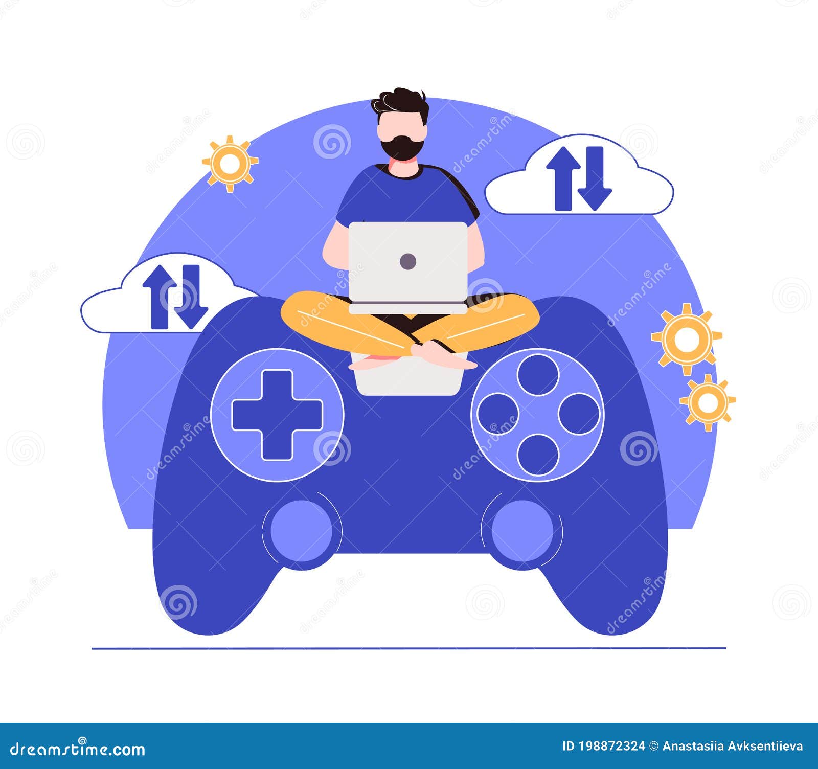 Cloud Gaming. Gaming on Demand, Video and File Streaming, Cloud Technology,  Various Devices Game, Online Platform, AI Gaming Stock Illustration -  Illustration of cloud, backend: 198872324