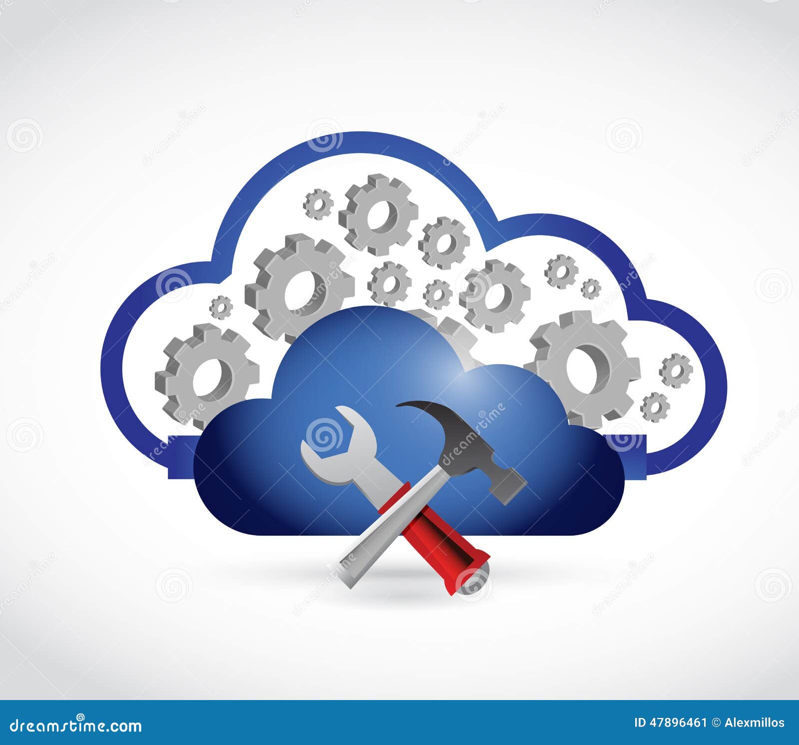 Cloud Industrial Connection Illustration Stock Illustration