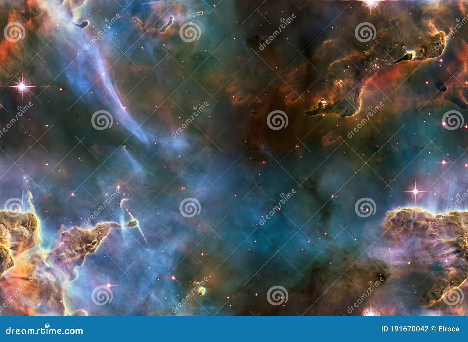 Cloud of Interstellar Gas in Carina Nebula. Stock Photo Image of