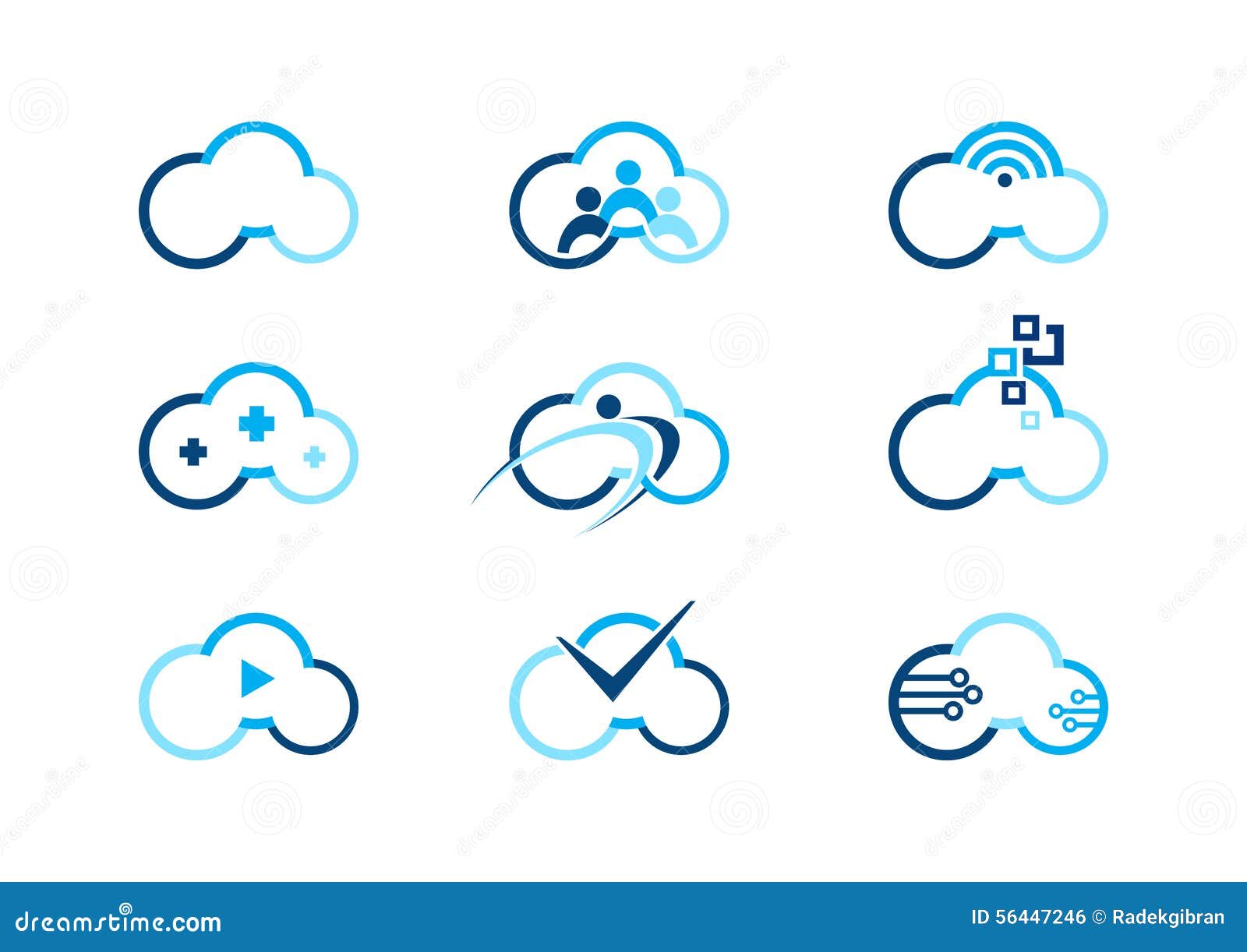 cloud logo, clouds computing concept logos, collections clouds  icon abstract businness logotype   