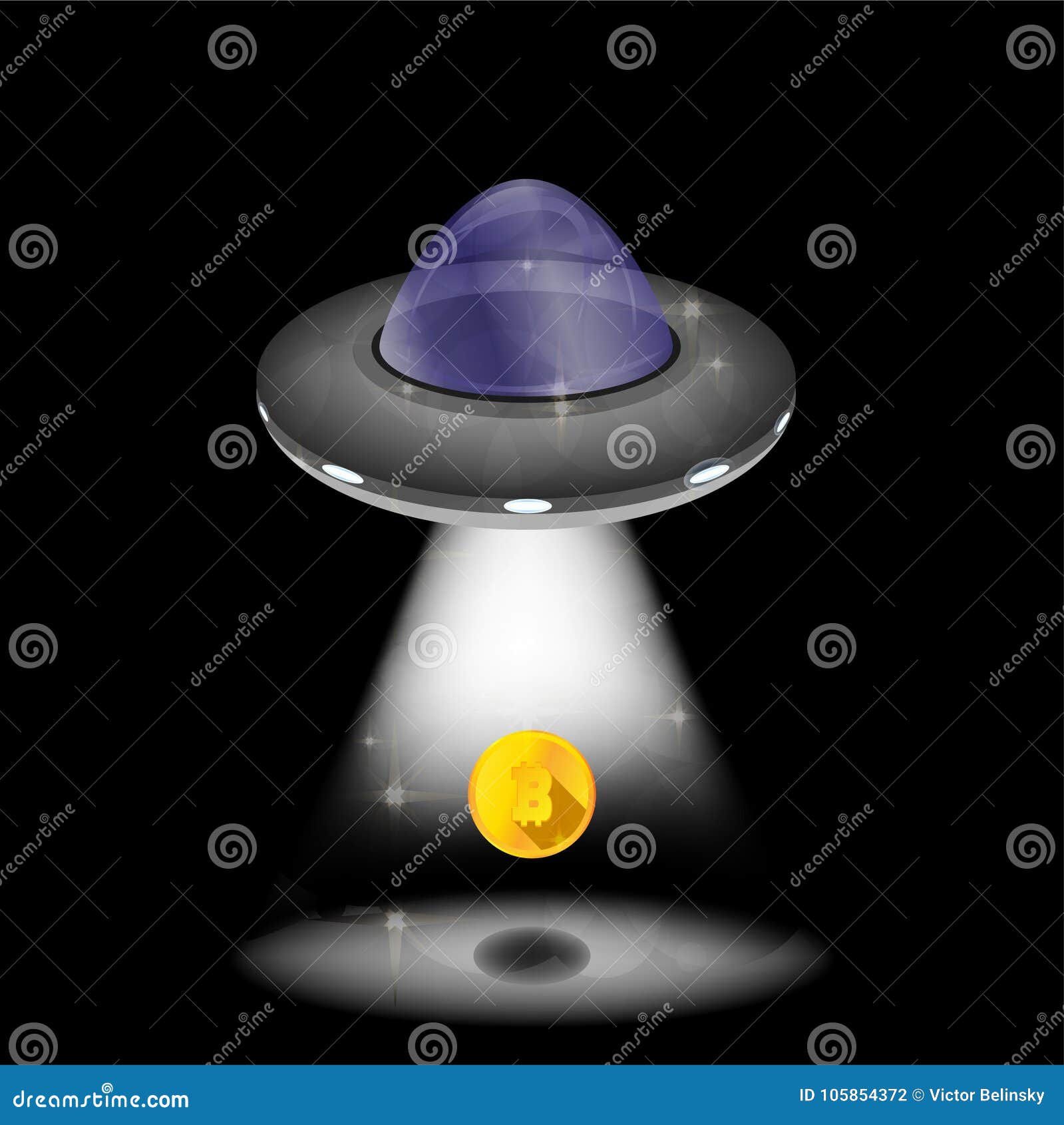 Cloud Mining. Crypto Currency Bitcoin. a Spaceship Picks Up Money. Design  for Web Sites. Vector. Stock Illustration - Illustration of light, galaxy:  105854372