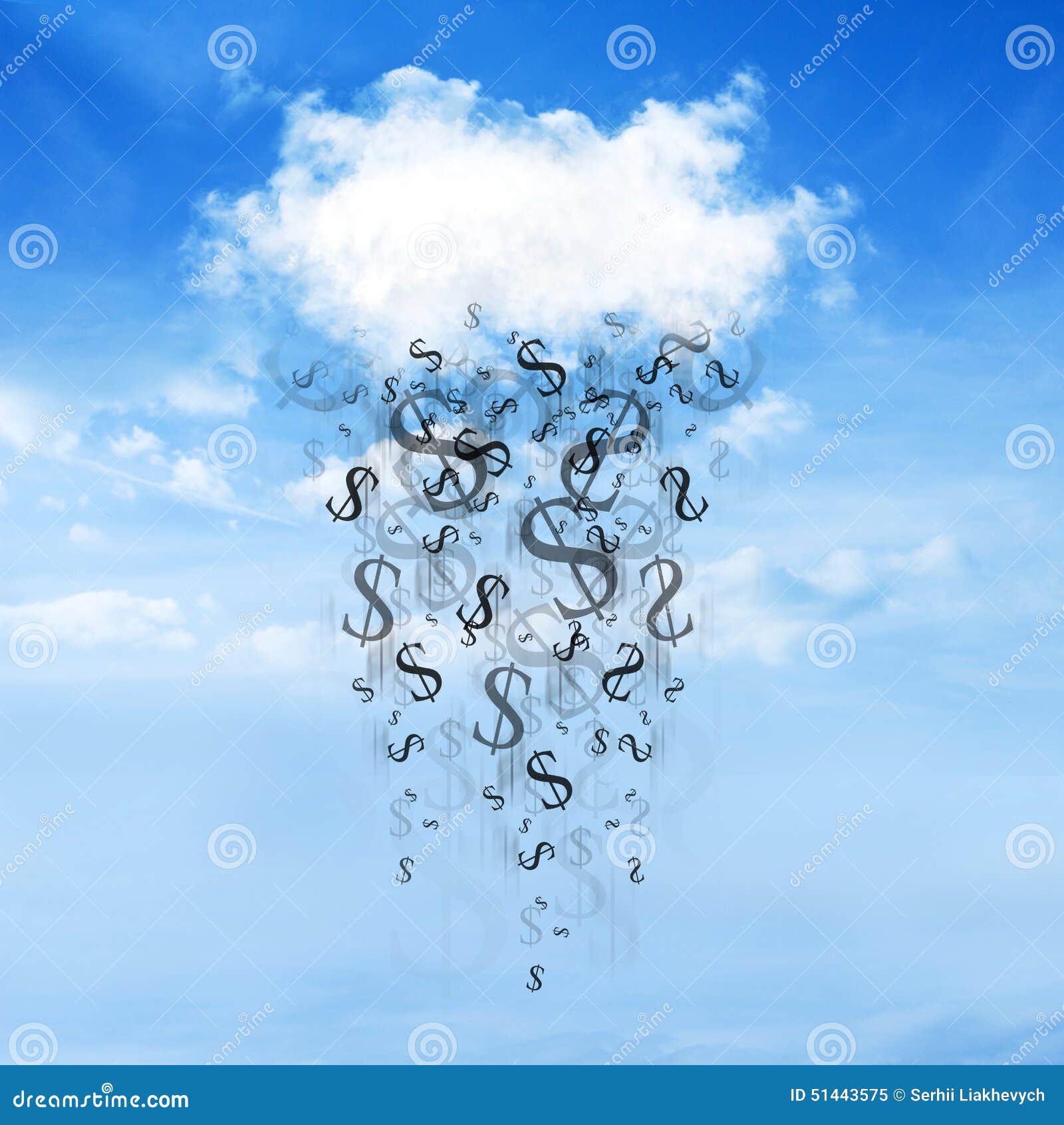 Cloud and money rain stock image. Image of color, interest - 51443575