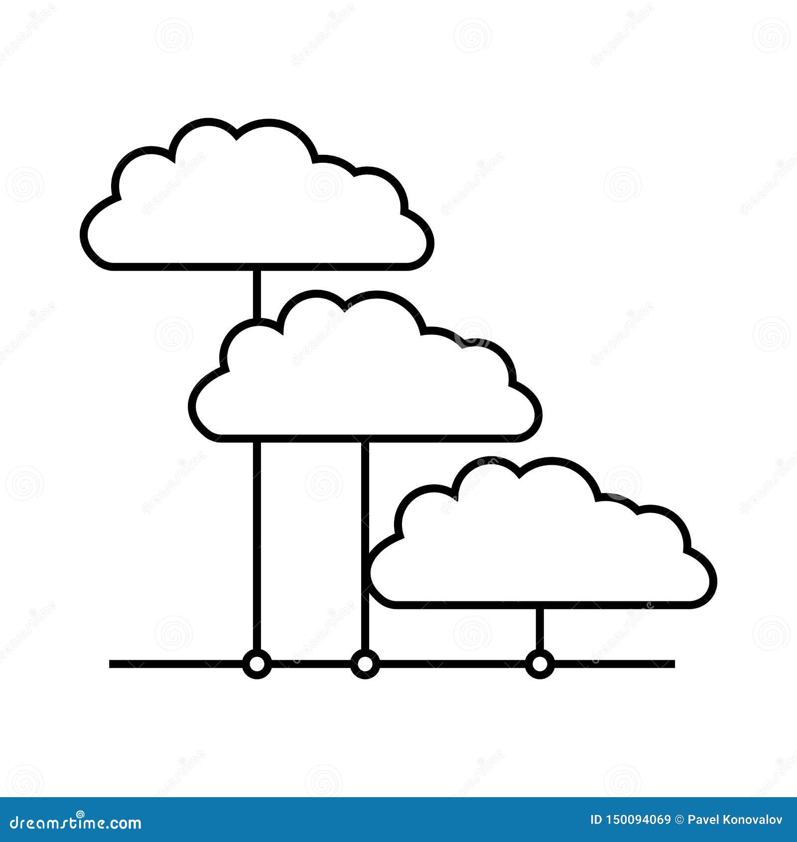 Cloud Network Icon stock vector. Illustration of computing - 150094069