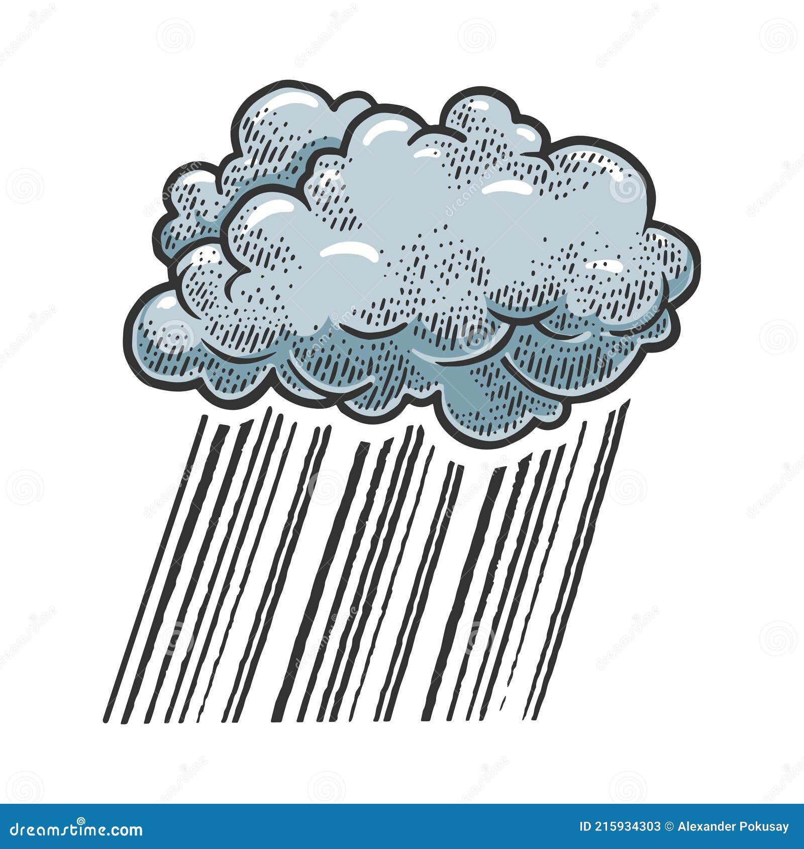 Cloud Rain Sketch Vector Illustration Stock Vector - Illustration of ...