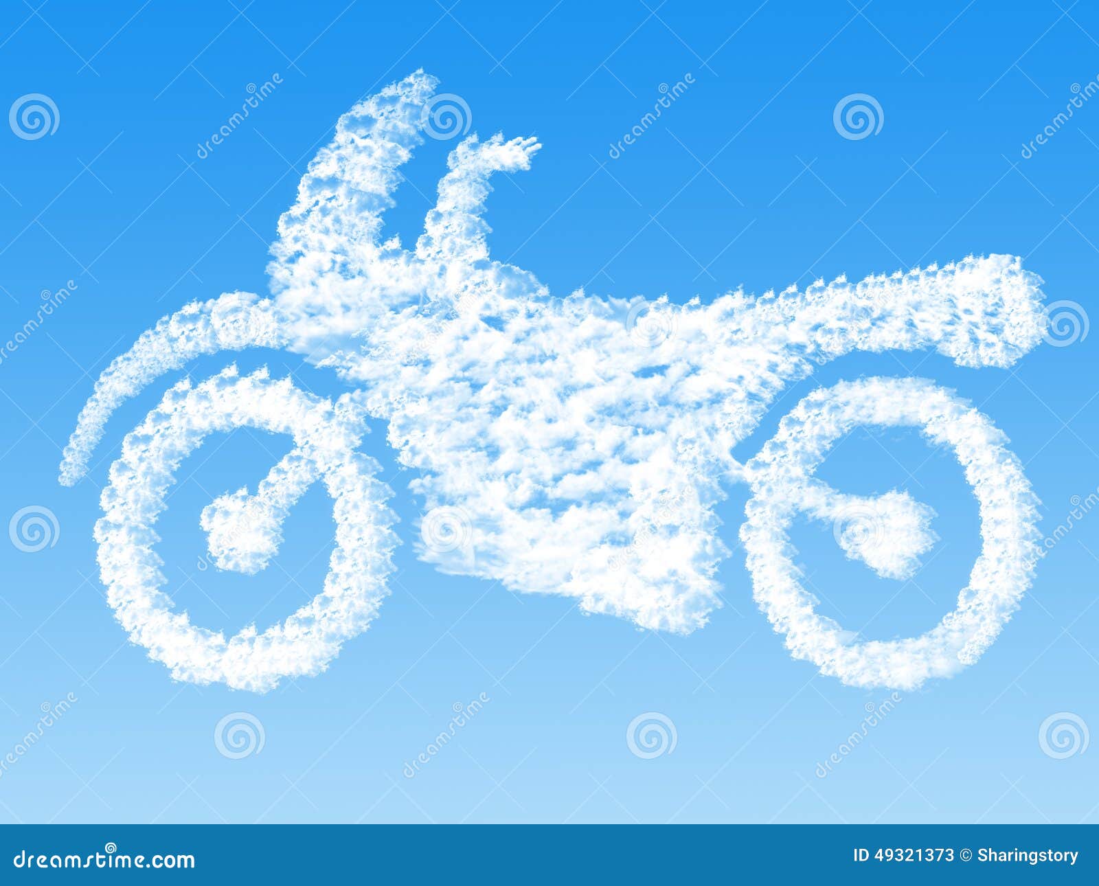 Cloud Shaped As Motorcycle ,dream Concept Stock Illustration