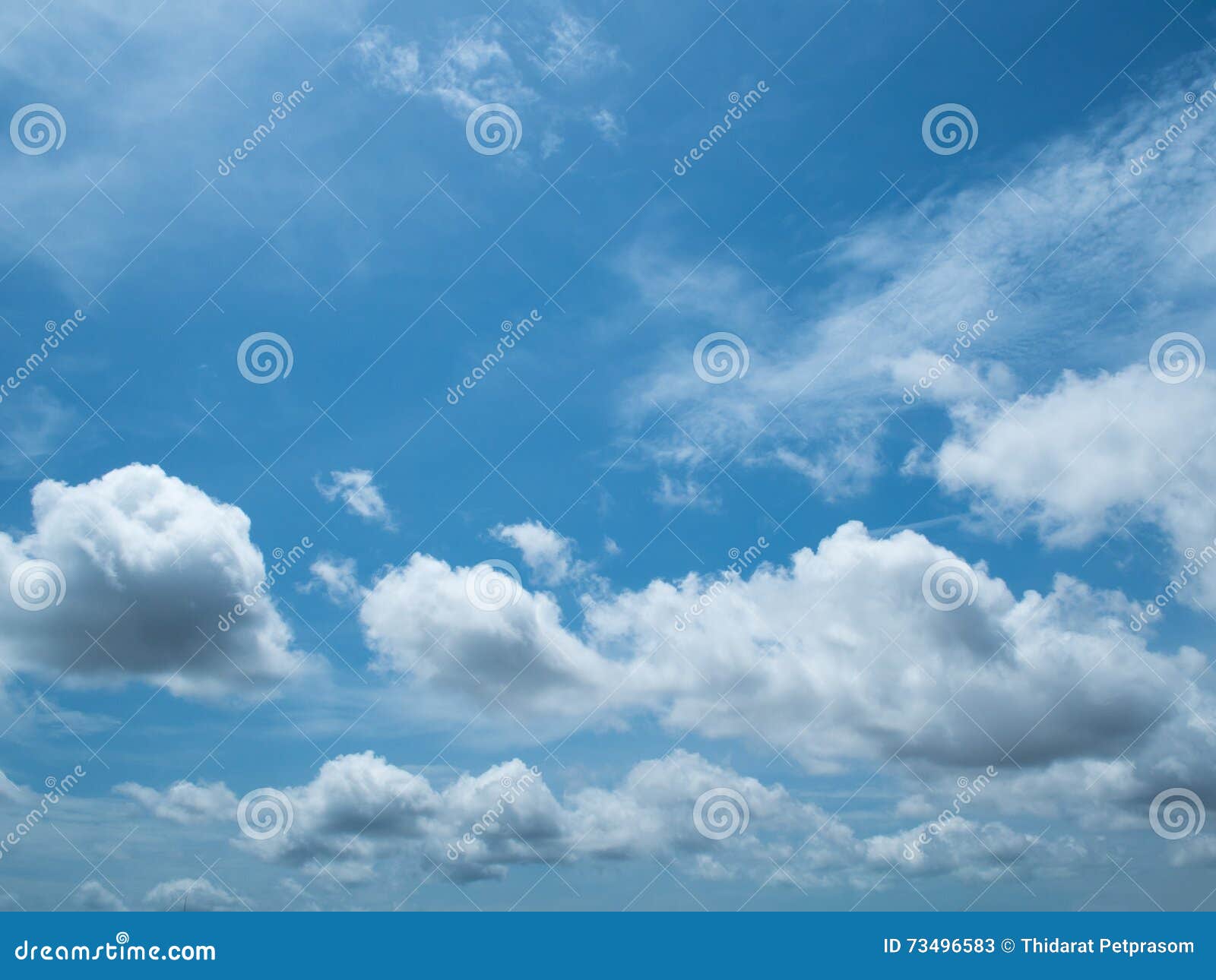 Cloud and Sky. Perspective Unique Beautiful White Cloud in Blue Sky