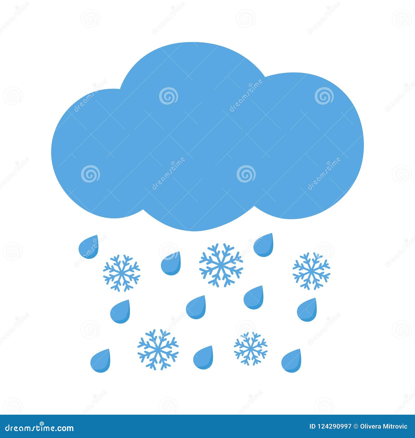 Cloud with snow and rain stock vector. Illustration of freeze 124290997
