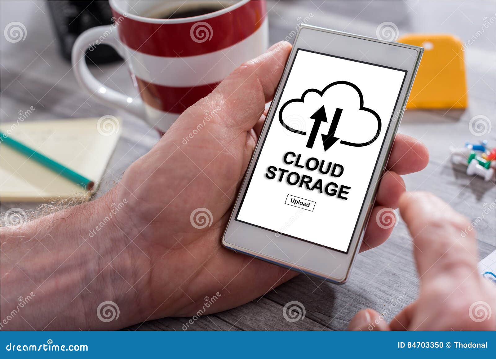 Cloud Storage Concept on a Smartphone Stock Photo Image of server