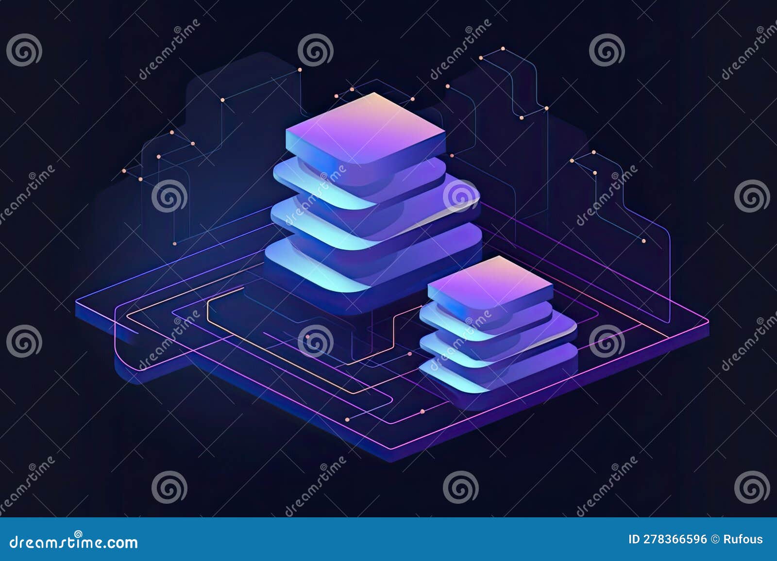 Cloud Storage for Downloading an Isometric. a Digital Service or