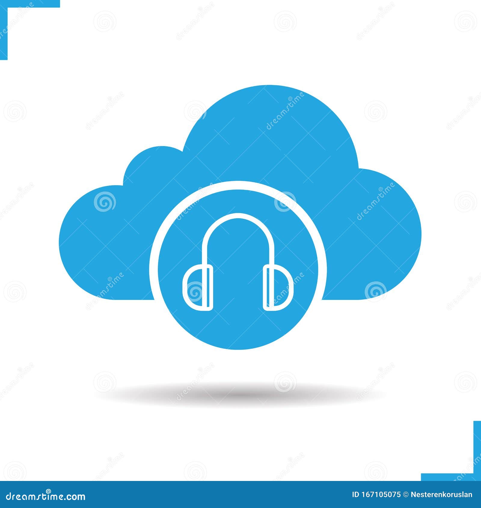 Cloud storage music icon stock vector. Illustration of negative 167105075