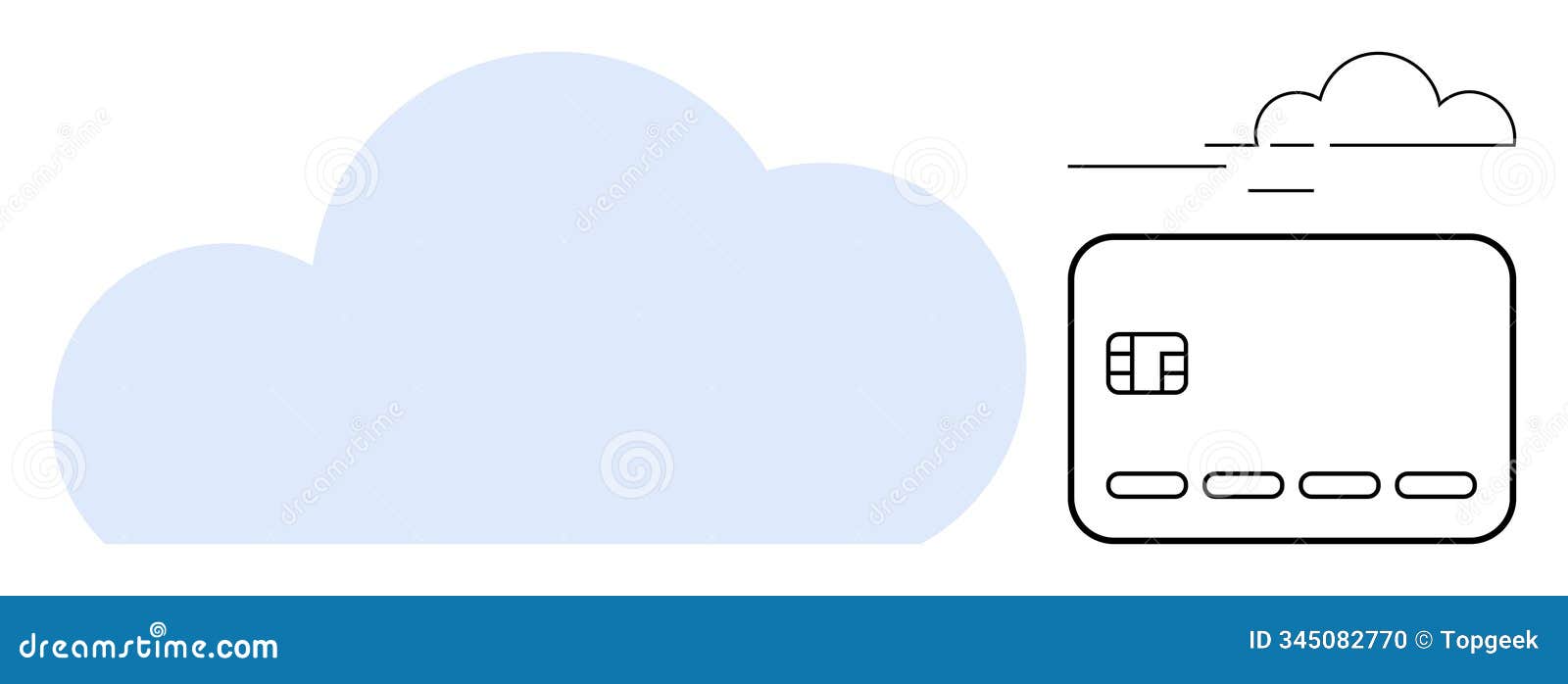 cloud storage and secure payment concept with credit card and cloud icon analytics