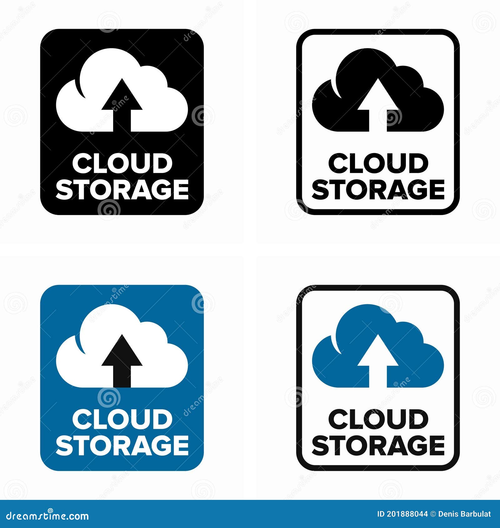 Cloud Storage Services Information Sign Stock Vector Illustration of