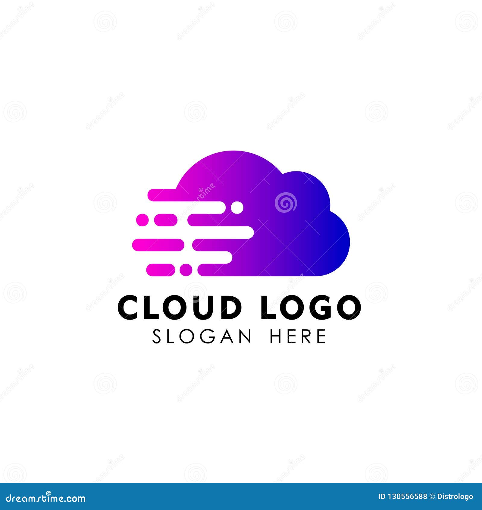 Cloud Tech Logo Design Speed Cloud Logo Design Stock Vector