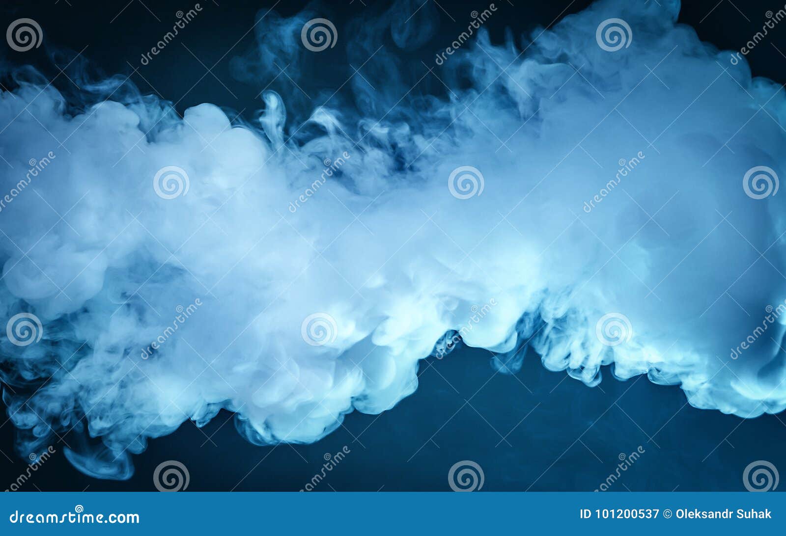 cloud of vapor. dark blue background