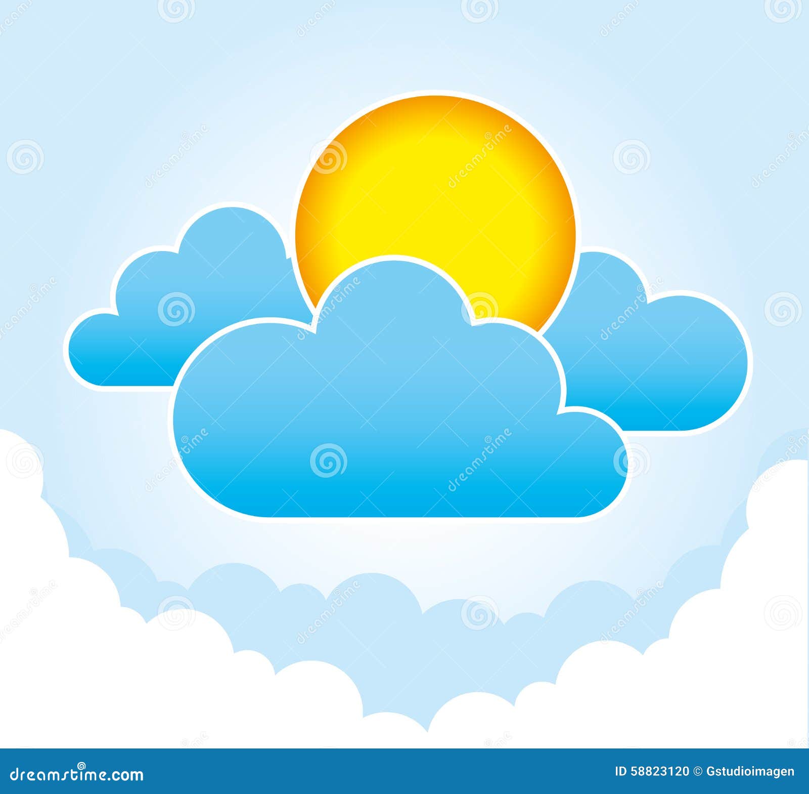 Cloud weather design. stock vector. Illustration of vector - 58823120