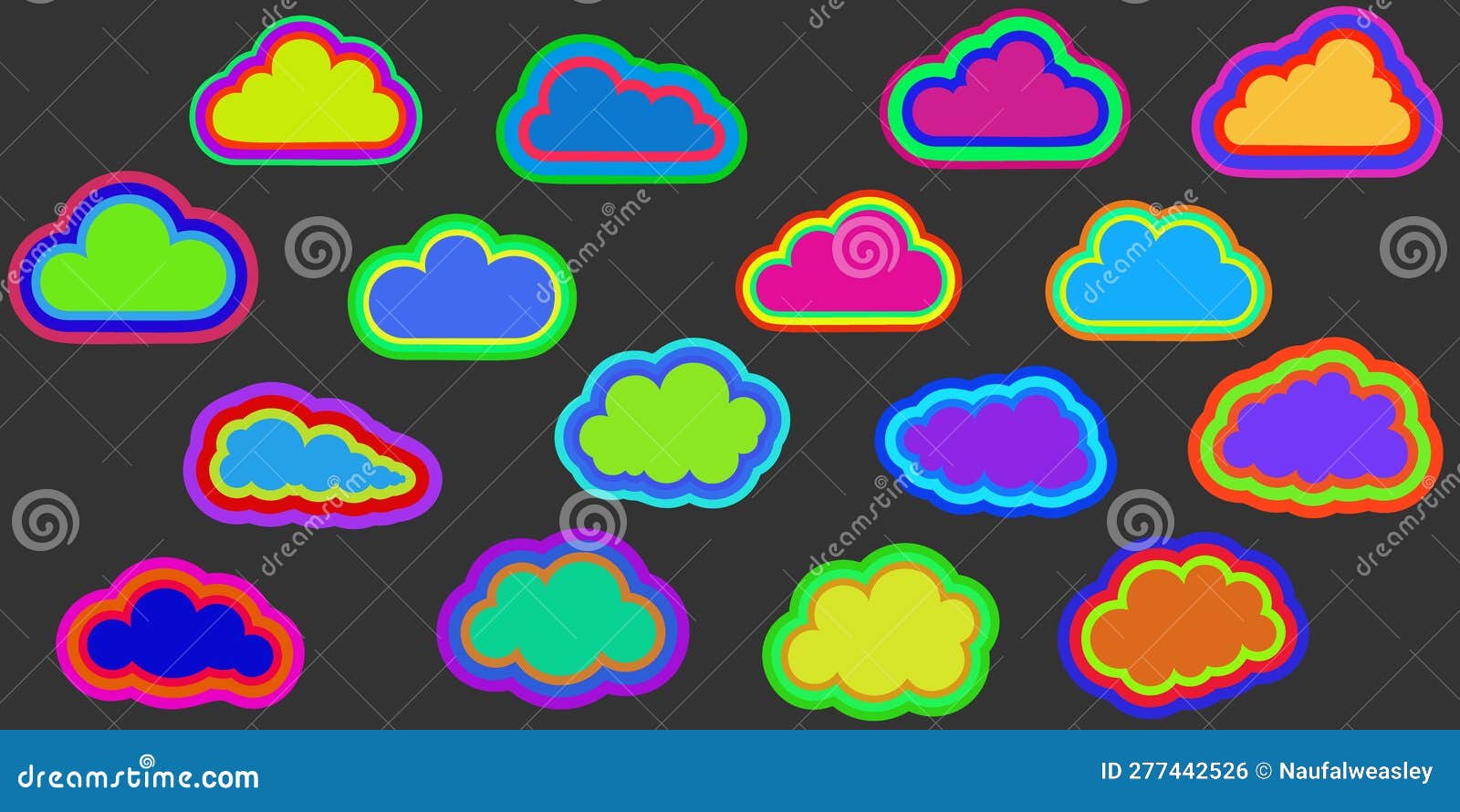 Cloud Y2K Collage Stickers Collection Set Stock Vector - Illustration ...