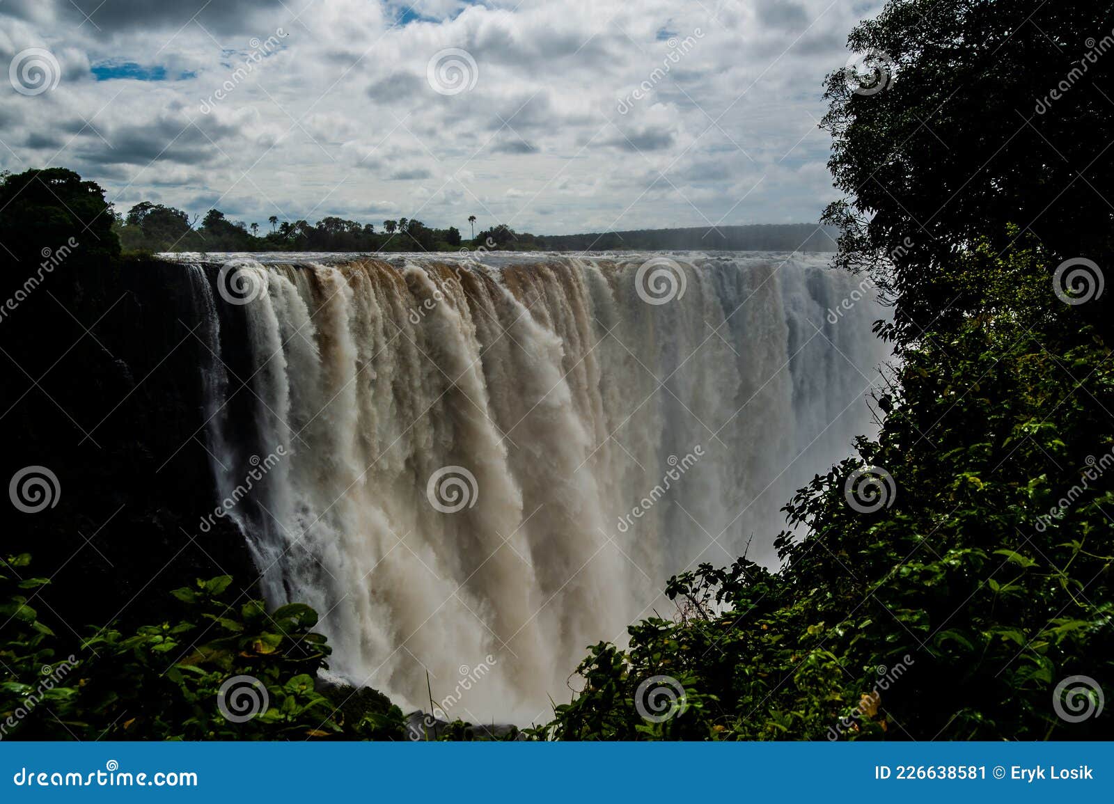 Clouds Above Victoria Falls on Zimbabwe and Border. Seven Nature Wonders of the Stock Image - Image of rock, rapid: